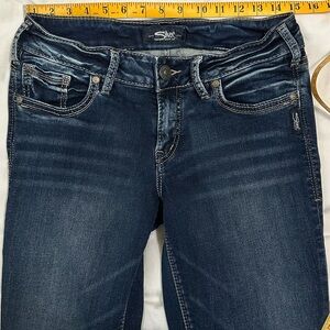 Silver Suki Jeans "Slim Bootcut" Denim Jeans with Contrast Stitching